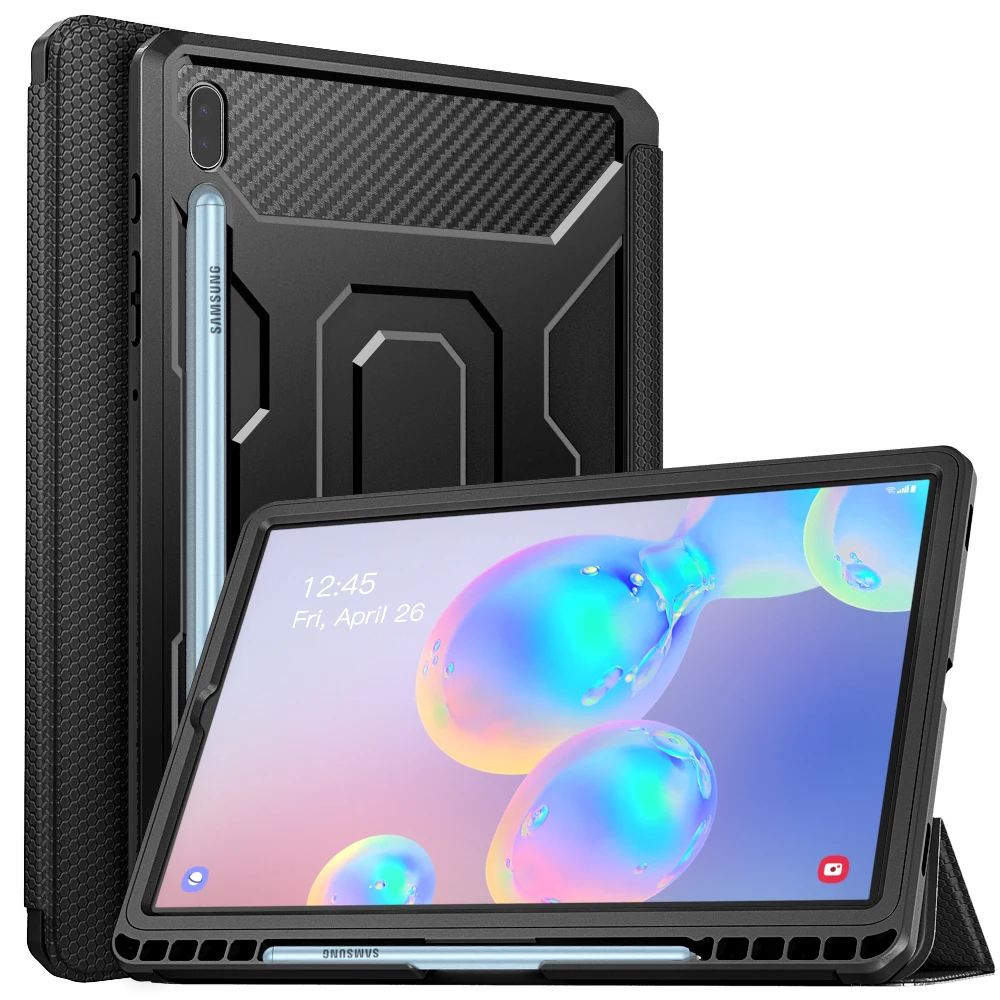 

Чехол MoKo для Samsung Galaxy Tab S6 диагональю 10,5 дюйма/T865 2019 дюйма, [встроенная защита экрана] полноразмерный противоударный чехол Smart Shell