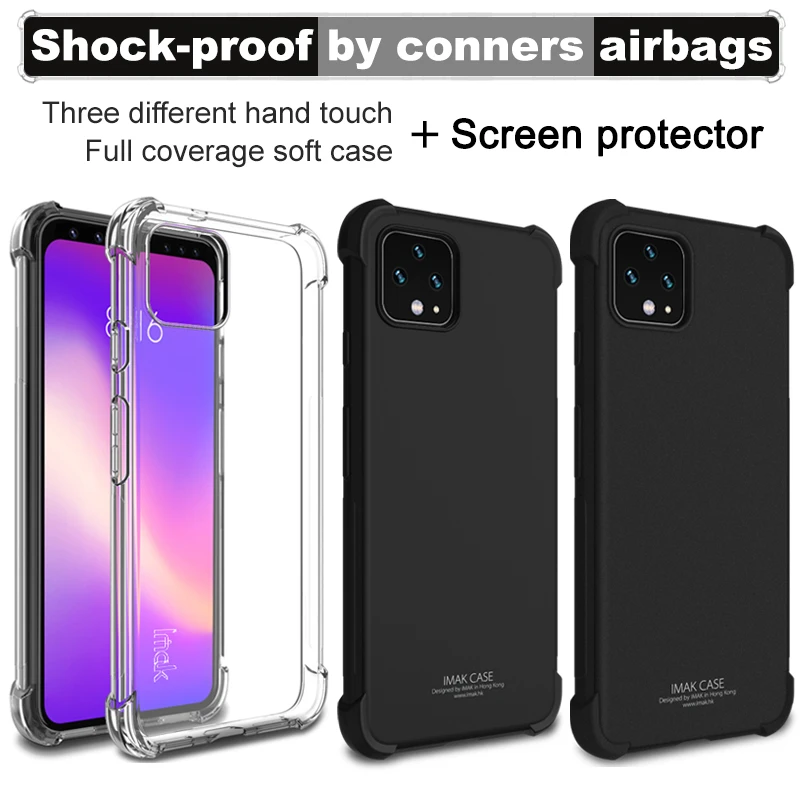 Подушка безопасности для Google Pixel4 Pixel 4 XL Чехол протектор экрана IMAK Мягкий ТПУ