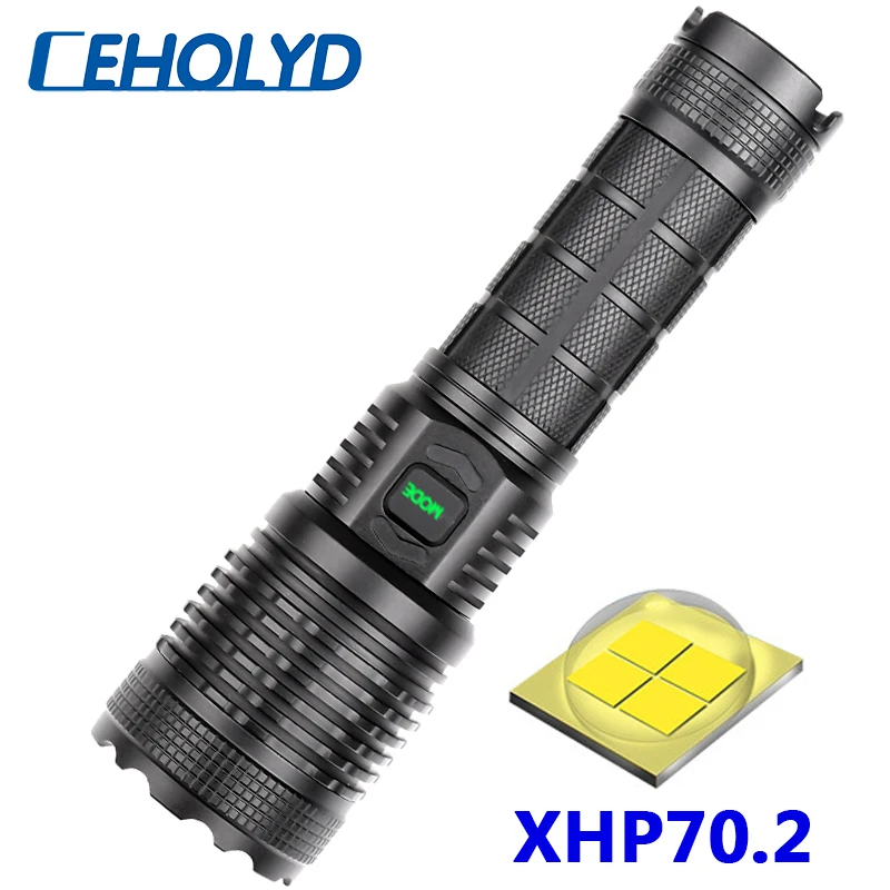 

XHP70.2 4-core Powerful Led Flashlight USB Rechargeable 18650 26650 Powerbank Battery Torch Aluminum Zoomable Lantern Light
