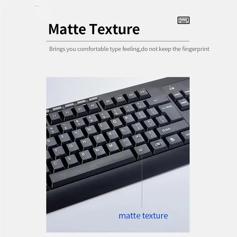 

HK6800 2.4G Wireless Keyboard And Mouse Combo 103 Key Portable Office Keyboard 1000-1200-1600 Adjustable DPI Mouse