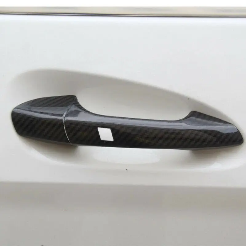 

For Mercede Benz 2014-2020 W204 C SL GLA GLS GLE SLK Carbon Fiber Car Door Handle Cover Trims With Smart Key Hole