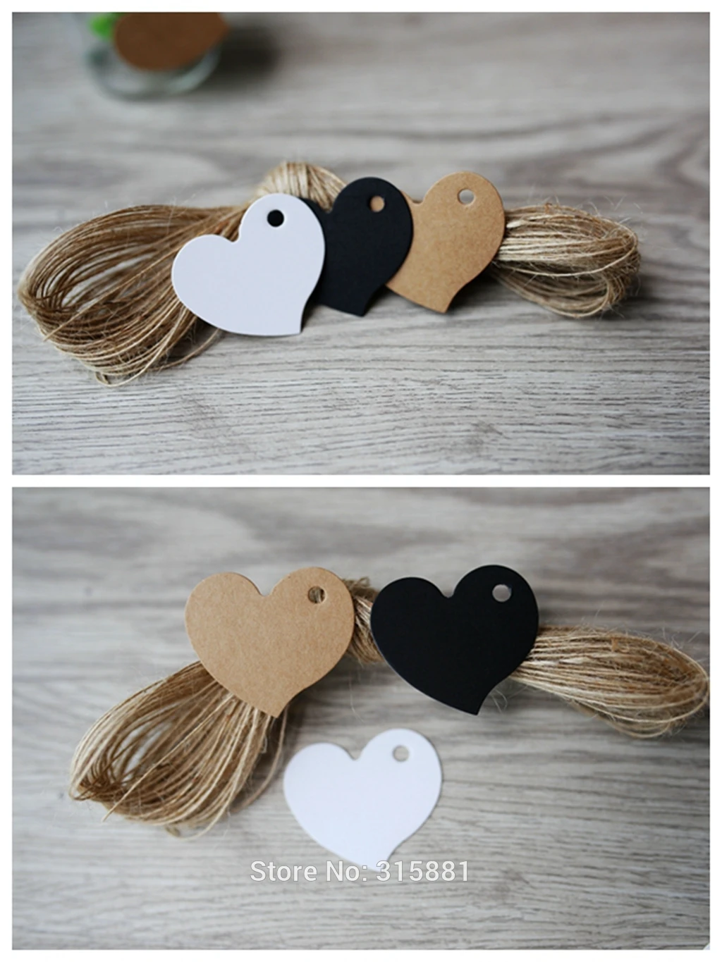 Подвески из крафт-бумаги в форме сердца бирки для свадебвечерние ценовая