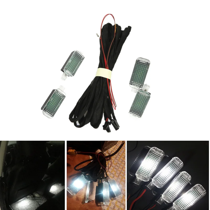 

car LED Footwell Light Cable Wire harness For vw PASSAT B6 B7 GOLF 5 MK5 6 MK6 SEAT Toledo Leon A1 A2 A3 A4 A5 A6 A7 A8 Q3 Q5 Q7