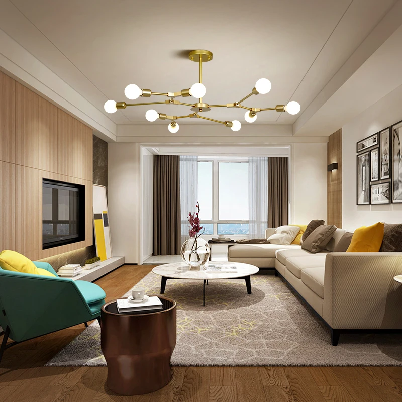 Нордическая молекулярная люстра освещение для гостиной современная простая