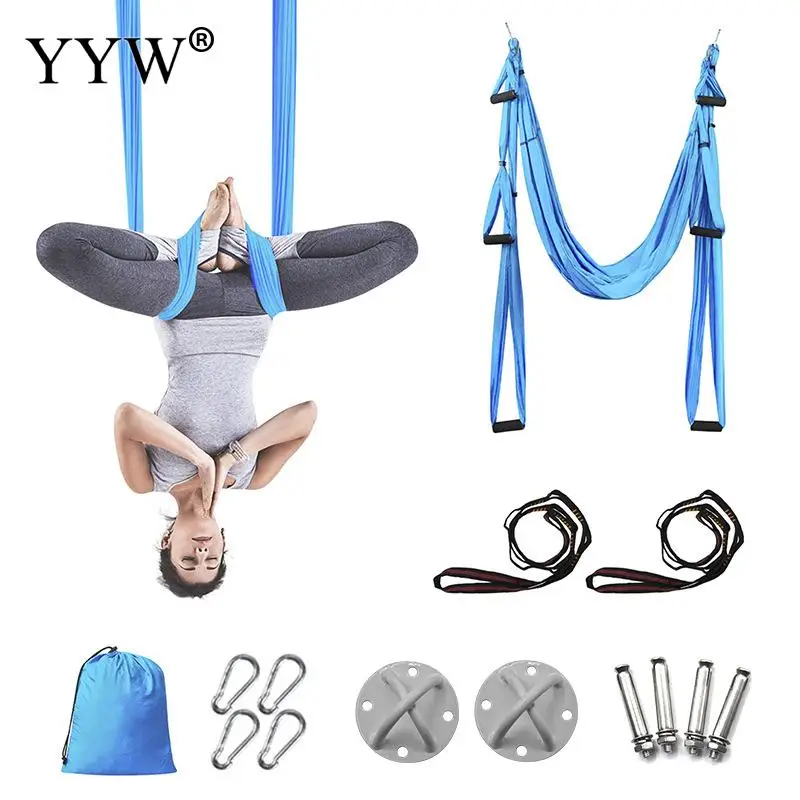 

6 Handles Anti-Gravity Yoga Hammock Swing Non-Elastic Leisure Decompression Body Shaping Hanging Belt Yoga Inversion Device