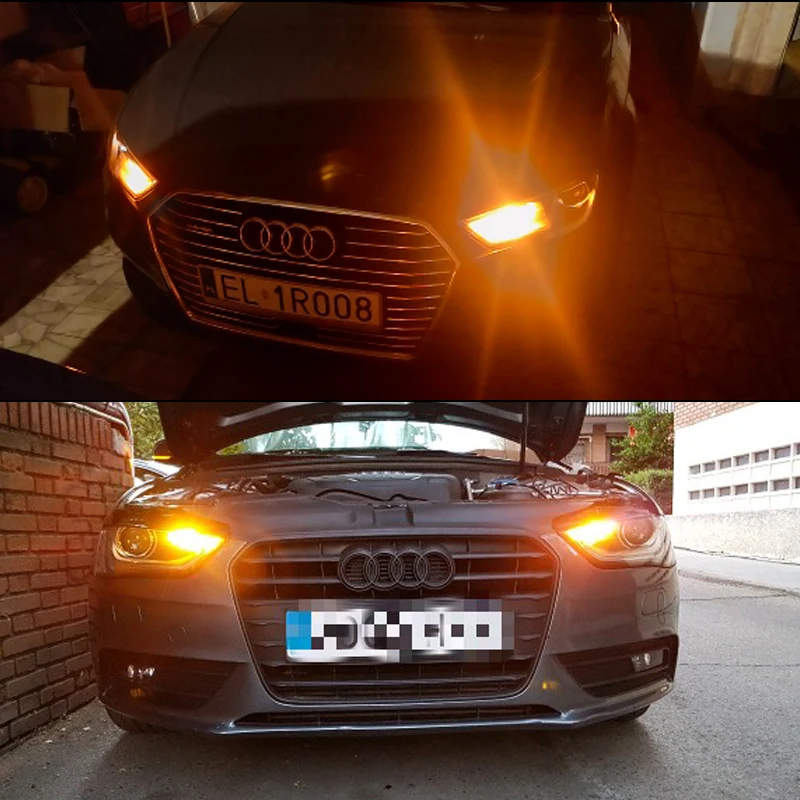 2 шт. без гипер вспышки янтарно желтый 10 SMD PW24W PWY24W Canbus светодиодные лампочки для Audi