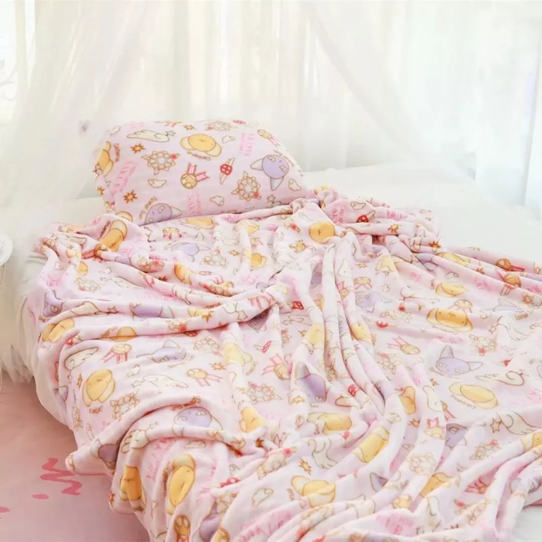 Kawaii аниме Подушка с Сакурой Одеяло мягкие фланелевые пижамы спальное одеяло