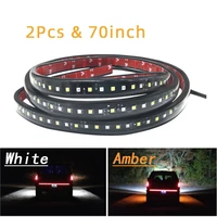 2pcs 70 led light running board side step amber white turn signal drl strip bar for all truck pickup suv and vans