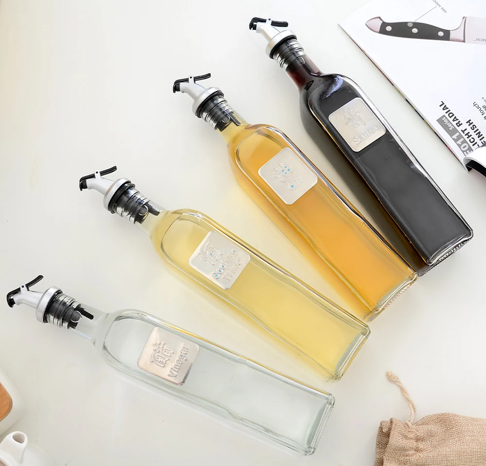 Квадратная прозрачная бутылка для приправ стеклянная диспенсер специй