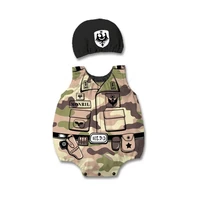 baby boys soldier police man costume rompers jumpsuit for infant toddler short summer halloween birthday party fancy dress