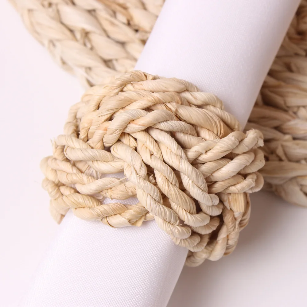 

2022 new Natural Material Straw Corn Husk Napkin Ring Water Hyacinth Grass Napkin Buckle Napkin Ring Napkin Ring