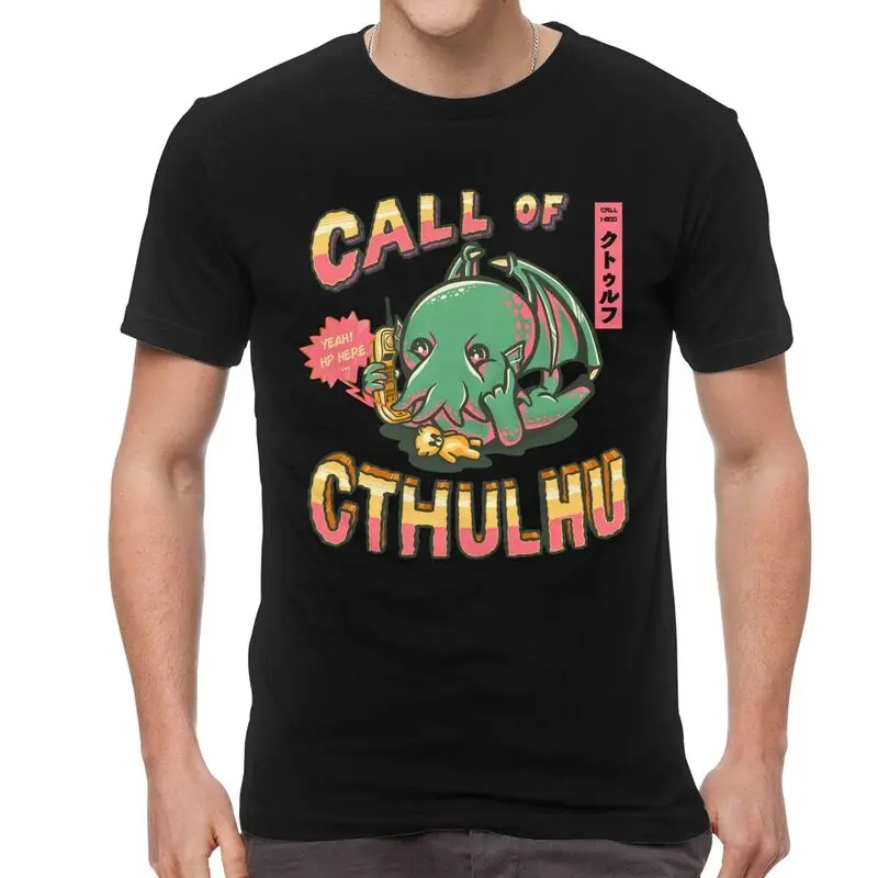

Футболка мужская с забавным принтом «Call Of Cthulhu», хлопковая тенниска с графическим принтом, майка с коротким рукавом, топы