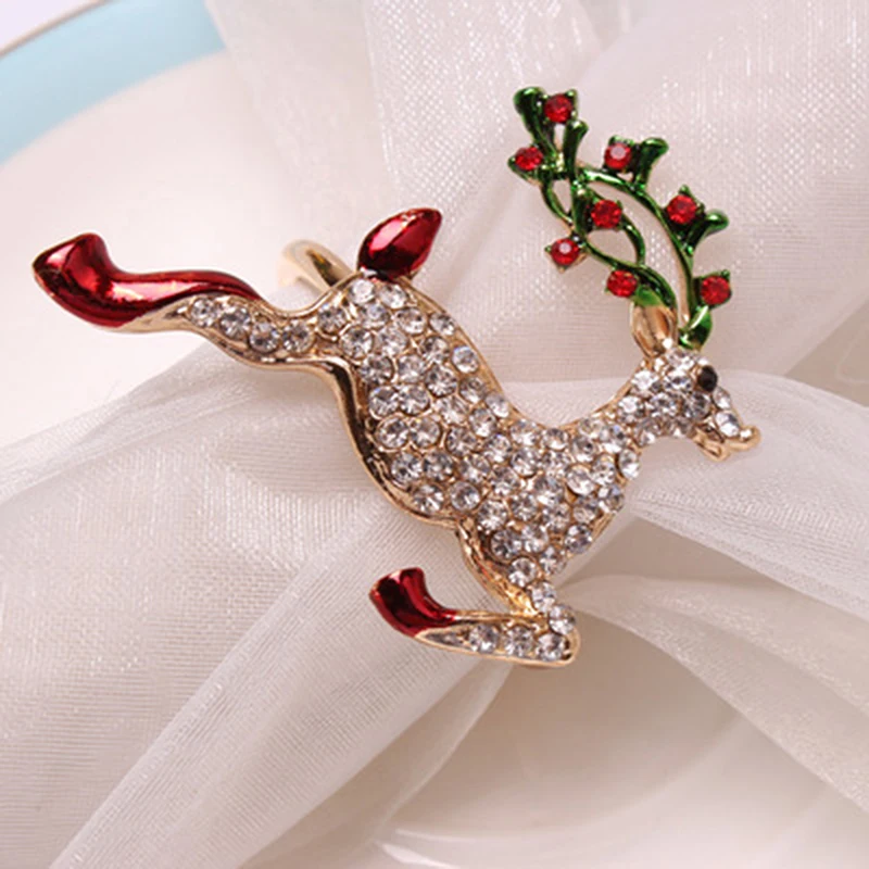 

Napkin Button Christmas Elk Metal Cute Animal Napkin Ring Hotel Soft Christmas Day Decoration Party Supplies Decor Home Decor