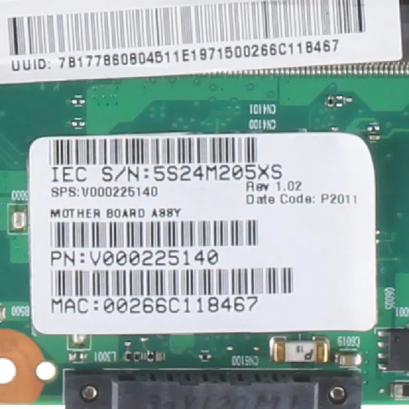 Материнская плата для ноутбука TOSHIBA Satellite C650 C655 6050A2423501-MB-A02 V000225140 HM65 PGA 989