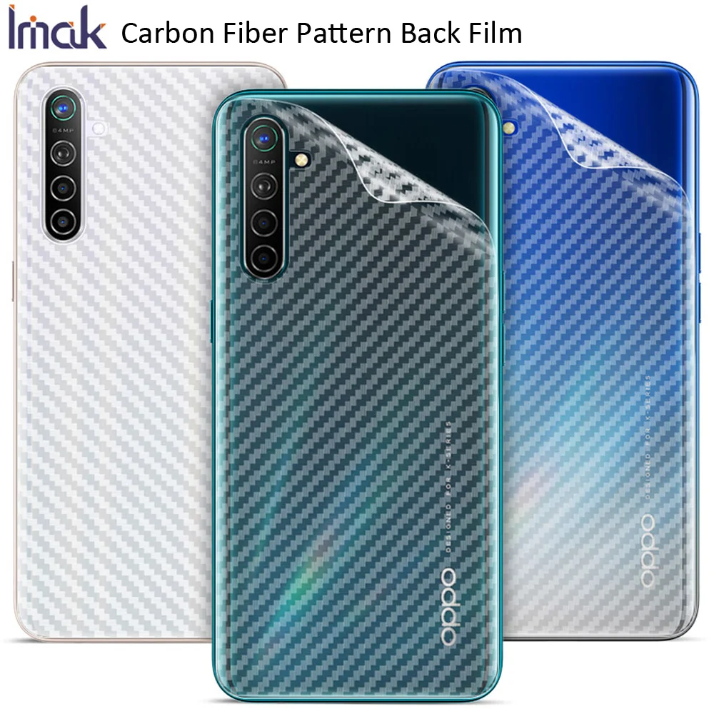 IMAK углеродное волокно шаблон задняя пленка для Realme XT X2 задний стикер волокна
