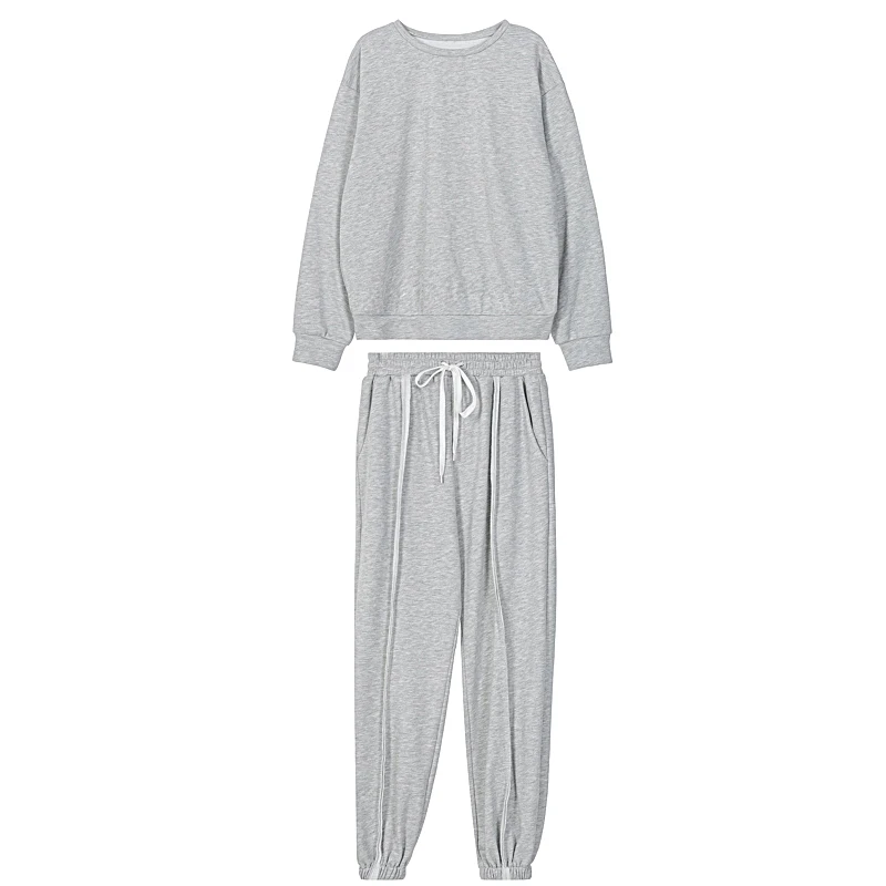 

Dulzura patchwork women sweatshirt sweatpants set 2 pieces loose oversized pullover Jogger Pants streetwear sporty loungewear