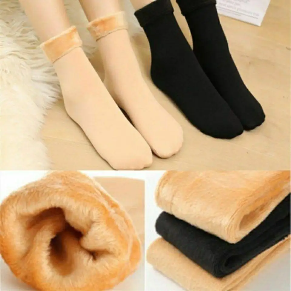 

Women's Thick Velvet Snow Socks Warm Floor Socks Mid-tube Confinement Socks Adult Autumn Winter Nylon Socks Christmas Gift