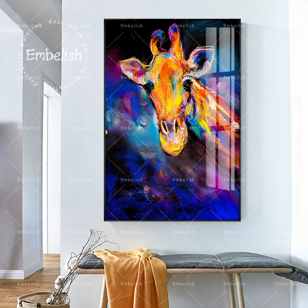 

1 Pieces Hand Draw HD Print On Canvas Paintings giraffe Animals Wall Art Pictures For Living Room Modern Home Decor Posters