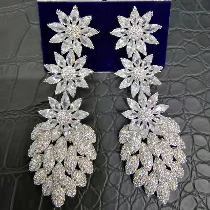 GODKI известный бренд в нигерийском стиле цветок лист трендовые длинные серьги