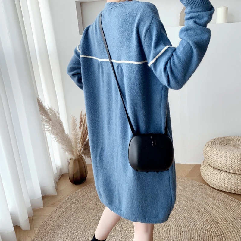 

Make firm offers new winter long hair in the han edition dress knit dress female loose show thin
