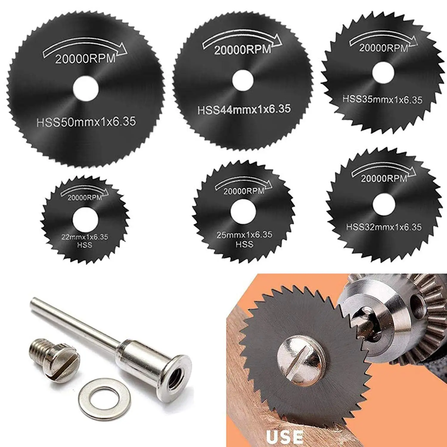 

7pcs set Mini HSS Circular Saw Blade Rotary Tool For Dremel Metal Cutter Power Tool Set Wood Cutting Discs Drill Mandrel Cutoff