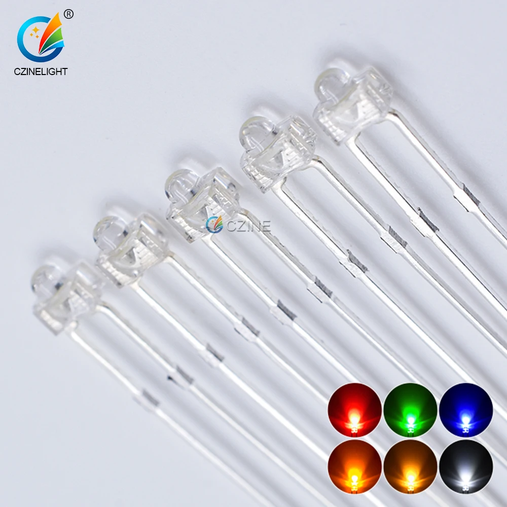1000pcs/bag Small Butterfly Dip Led Diode Long Leg White Yellow Red Blue Green | Электронные компоненты и