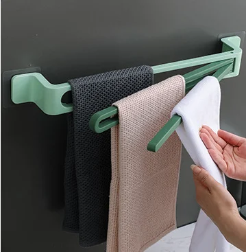 

No punching, European north wind, folding and rotating wall hanging bathroom, kitchen towel rack, kitchen shelf