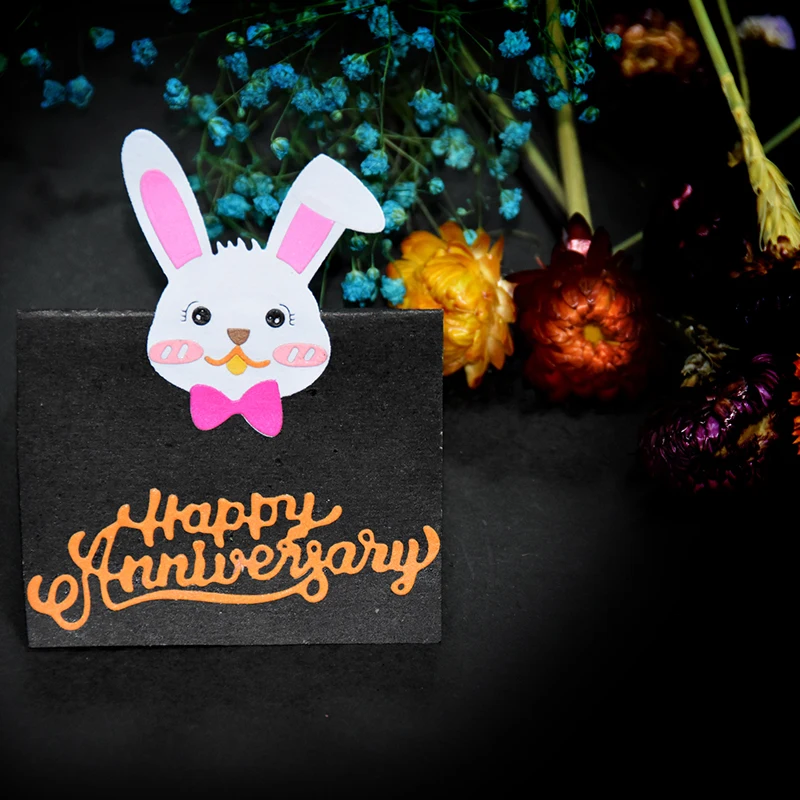 Пасхальный кролик металлический трафарет для аппликаций ремесло стальной и