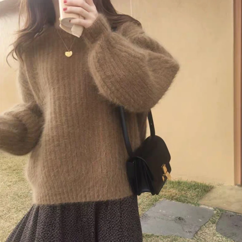 

2020 Autumn Winter Women Sweaters Pullovers Warm Casual Oversize Solid Colors Women Jumpers Long Sleeve Women Knitted Sweater
