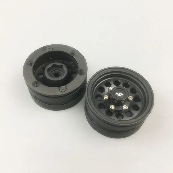 Model Rock Crawler-llanta de rueda de 1,55 pulgadas, aleaci&oacute;n de aluminio, cubo de rueda de 1,55 "y 46mm para coches teledirigidos, piezas mejoradas-3