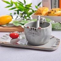 ceramic cartoon mug creative handmade cat mug coffee mug puppy mug japanese tableware personality ceramic mug