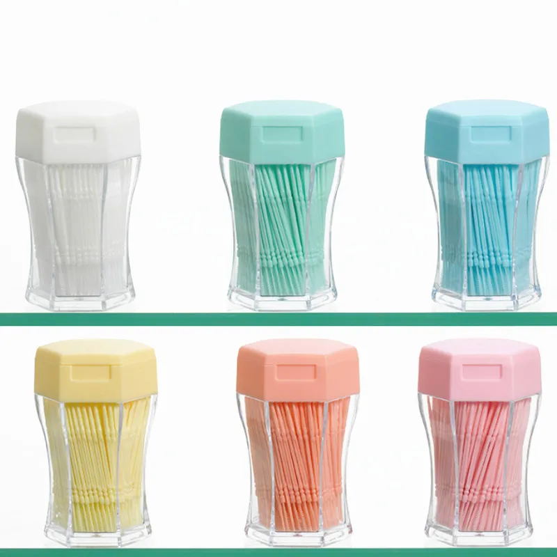 200pcs Pick interdental Brush Double-head Brushed For Teeth Cleaning Toothpick Oral Care Tool 6.2 Cm Tandenstokers Dental Floss | Красота и