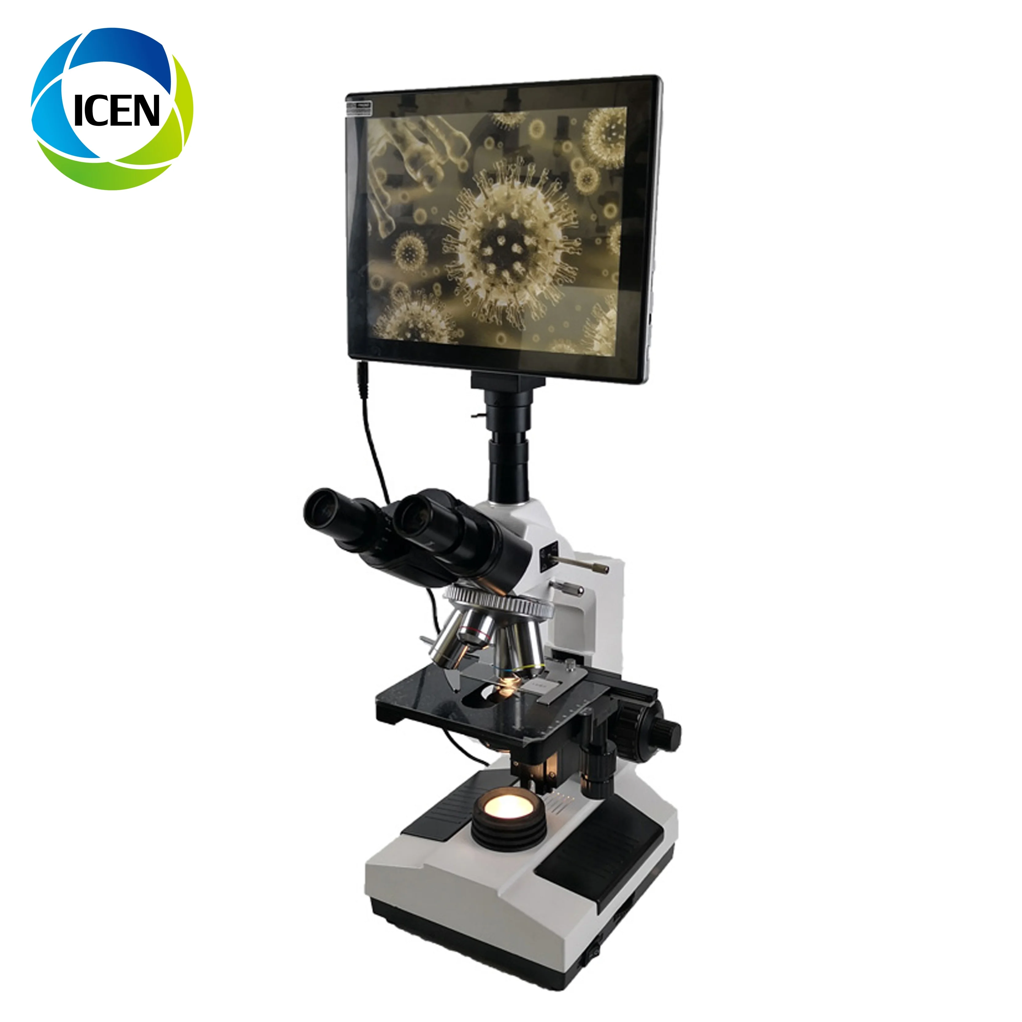 

IN-B129-1 medical lab digital microscope with led/lcd monitor and camera