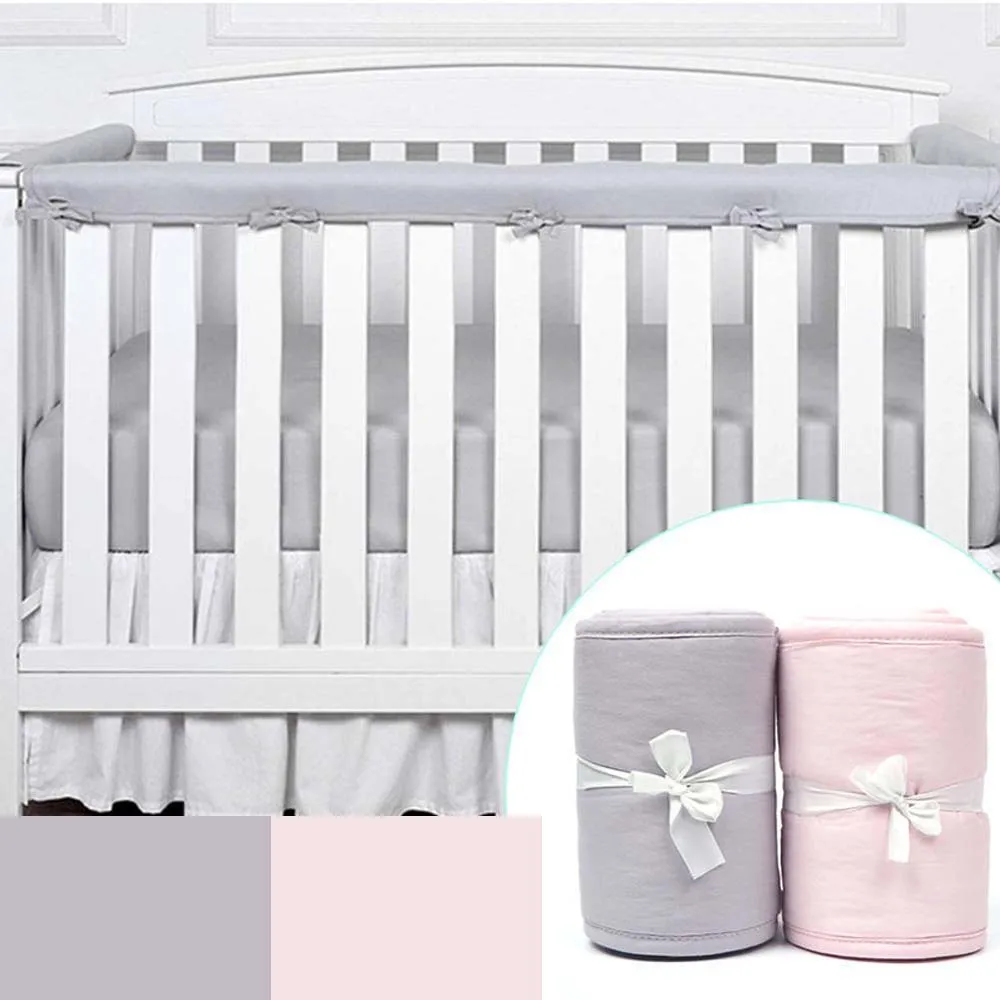 

3-Piece Padded Crib Rail Cover Protect Your Baby from Chewing Safe Teething Guard Wrap for Standard Cribs