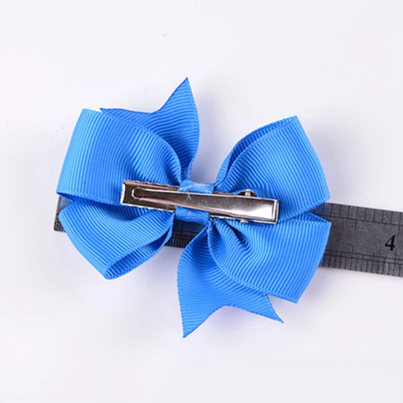 

10PCS/Set Winter Solid Grosgrain Ribbon Hair Bows With Clips Girls Small Bow For Children Headwear DIY Kids Hair Accessories
