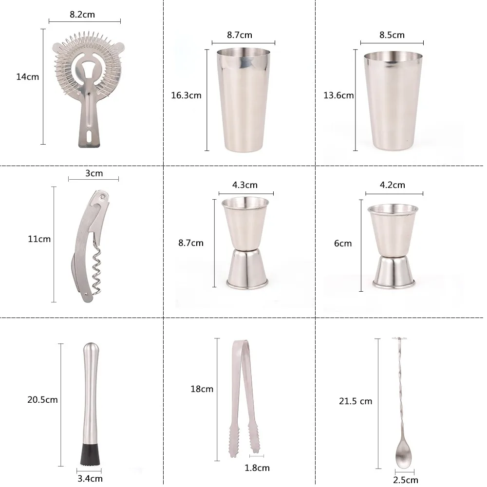 Нержавеющая сталь комплекты адвокатского сословия 9 шт./компл. светодиодный свет