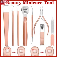 multifunctional 8pcsset stainless steel foot care tool feet nail groove foot scrub exfoliating pedicure tools set foot care set