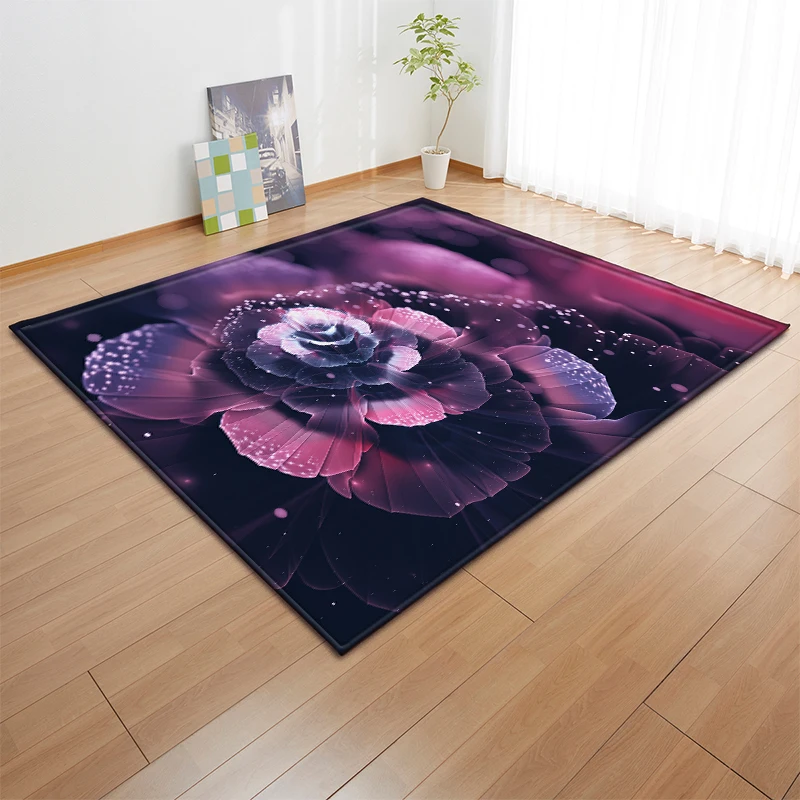 Современный модный ковер для гостиной 3D цветной цветочный нескользящий