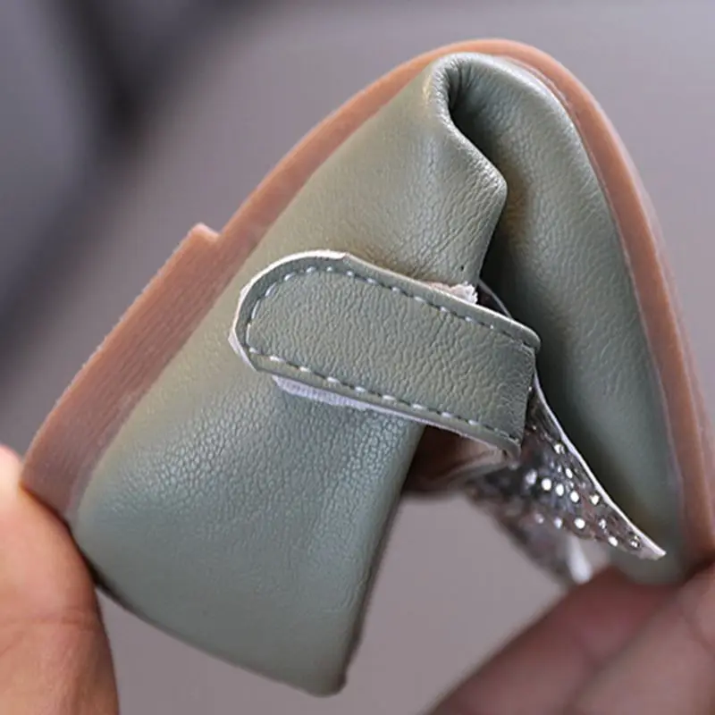 

Princess Kids Leather Shoes Girls Glitter Bowknot Casual Children Flats 2020 Girls Shoes Butterfly Knot White Black