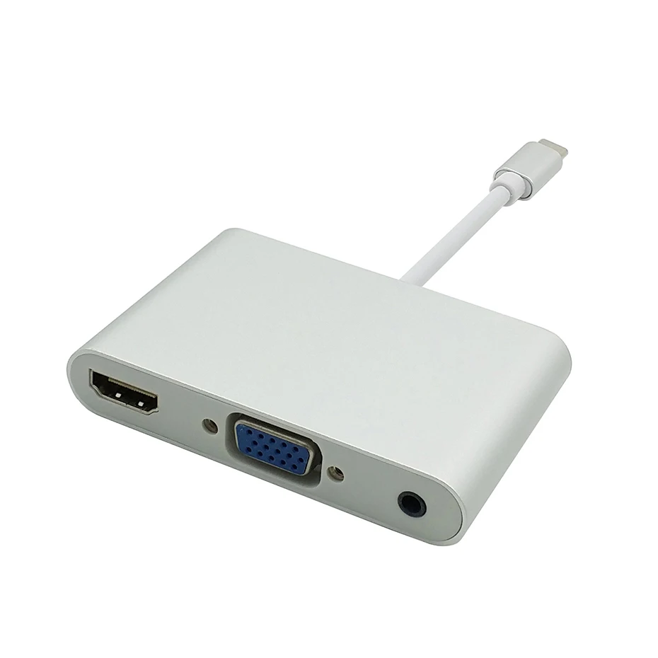 USB C type к HDMI VGA 3 5 мм аудио адаптер в 1 USB-C конвертер кабель для ноутбука Macbook Google