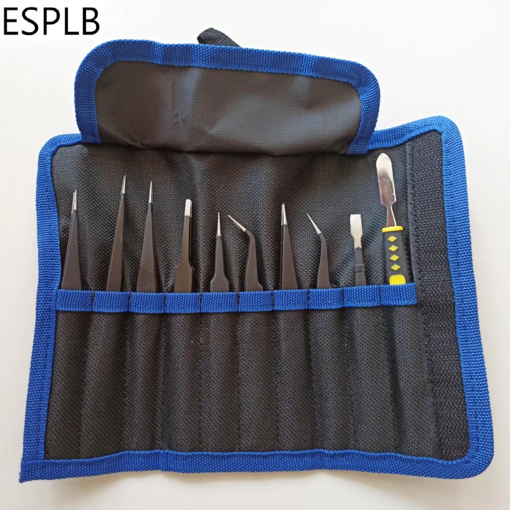 9 10 шт./компл. ESD пинцет из нержавеющей стали прецизионные антистатические