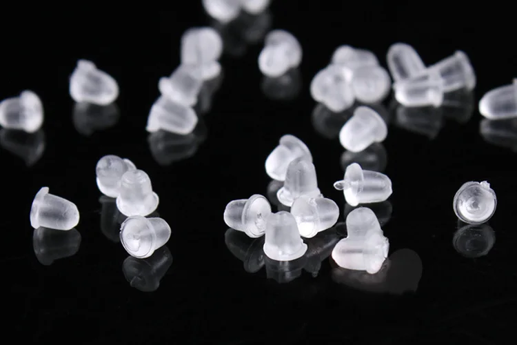 

Free Shipping 200pcs Clear Rubber Back Earring Stoppers Findings