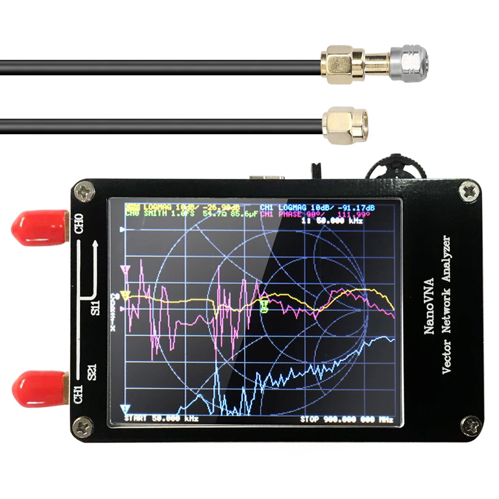 

Portable Vector Network Analyzer 50KHz-900MHz Handheld Digital Display Touching Screen Shortwave MF HF VHF UHF Antenna Analyzer