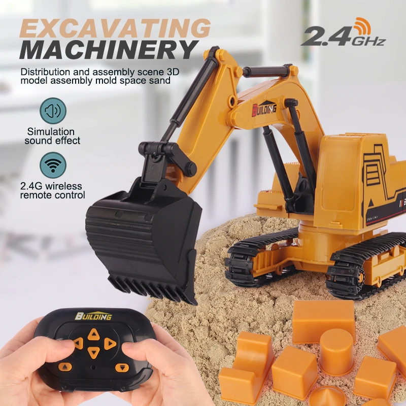 EBORUI RC автомобиль 2 4 Ghz 6CH 1:24 экскаватор мини грузовик сплав металла Имитация
