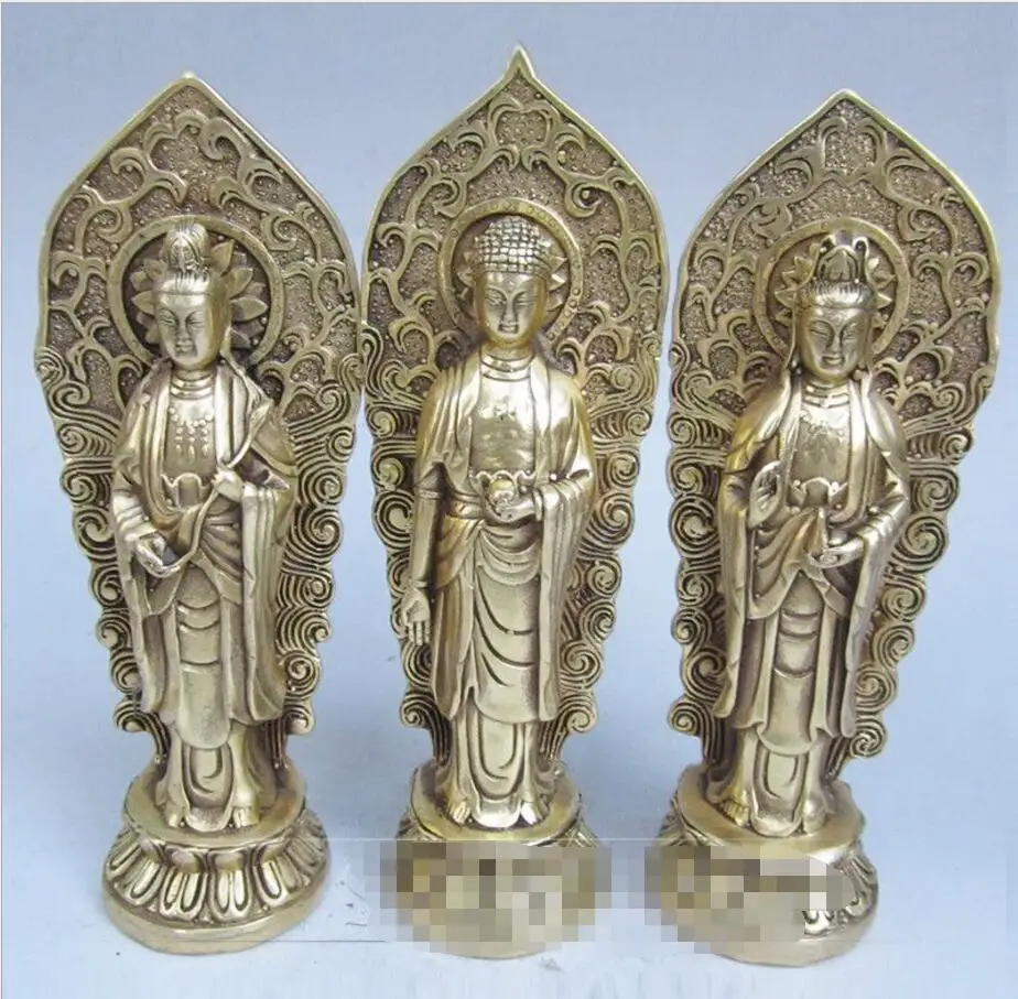 Медная Статуя оптовая продажа антиквариат бронзы фигурки статуи трех святых на