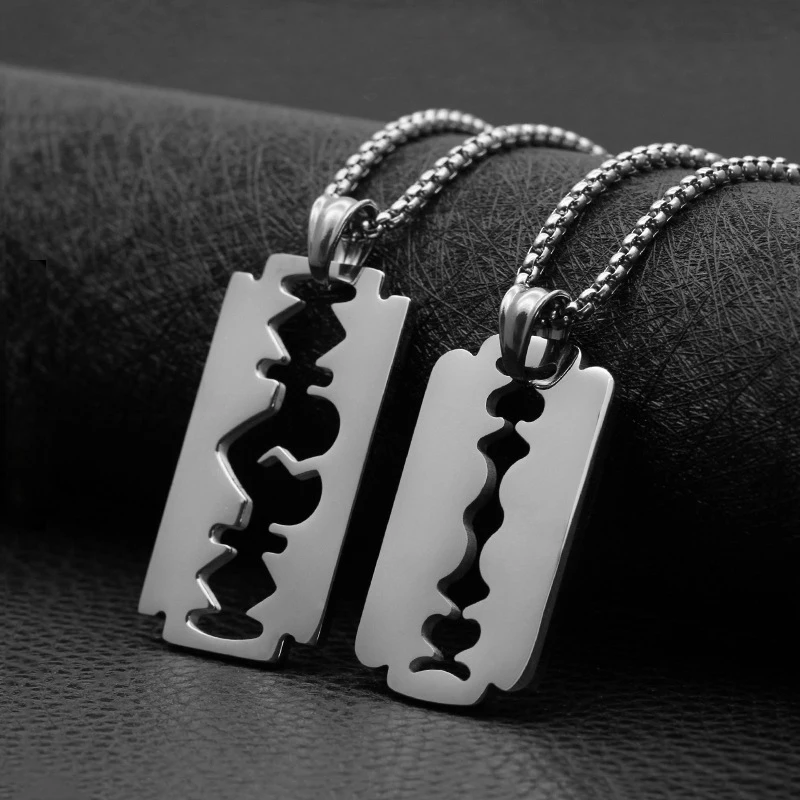 Модный кулон с лезвием из титановой стали простой мужской ювелирное изделие