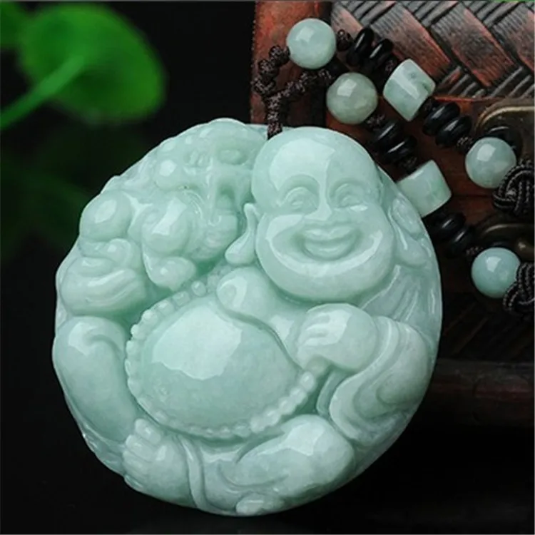 Натуральный изумруд маитрейя Будда нефрит кулон бусы ожерелье шарм ювелирные