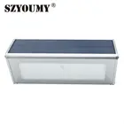 Настенный светильник SZYOUMY на солнечной батарее, 48 светодиодов, с датчиком движения, алюминиевый корпус, для сада и двора