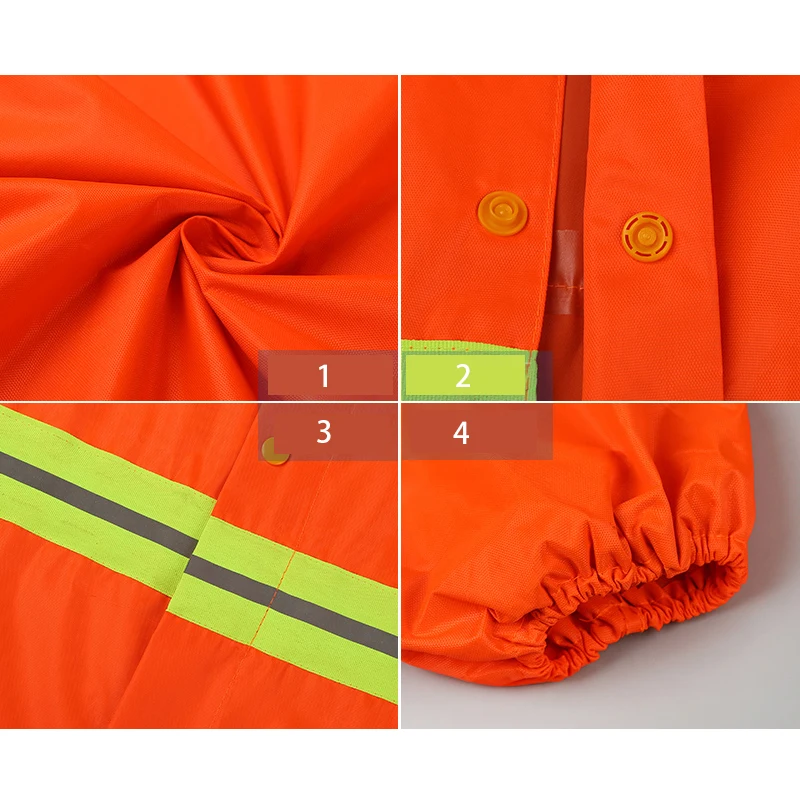 

Double Reflective Strips Raincoat Sanitation Coat Long Section One-Piece Men's Rain-Proof Thickened Poncho Cleaning Service