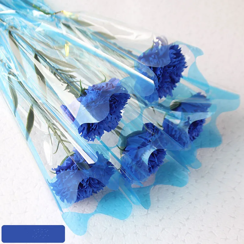 blue 1 шт. подарок на день матери для учителя одиночный Гвоздика цветок Моделирование Роза Мыло букет сушеные s - Цвет: blue